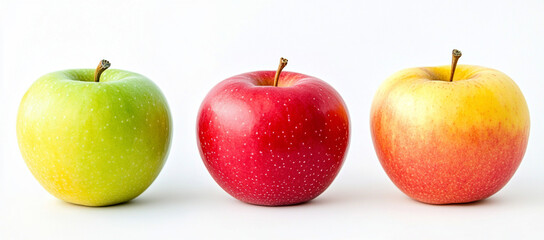 three apples isolated on white