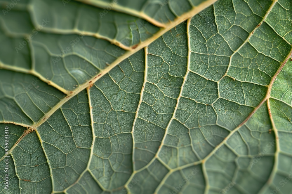 Aufkleber a close up of a leaf with a green background texture of a leaf captured in stunning detail