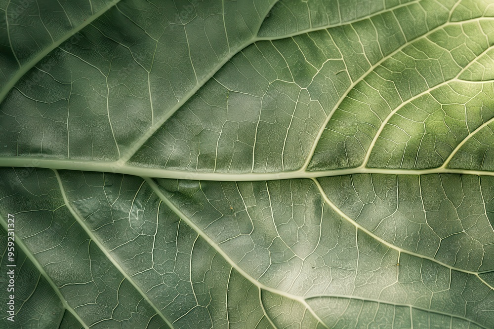 Aufkleber a close up of a leaf with a green background texture of a leaf captured in stunning detail