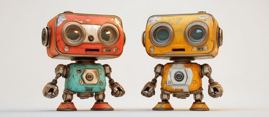 Fototapeta premium Vintage robotic toy 3D illustration