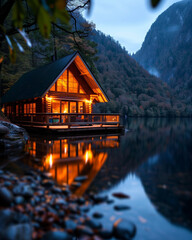 Fototapeta premium house on the lake