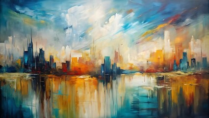 Fototapeta premium Colorful oil abstract background and texture, Mixtures of oil paint. Trendy hand painting canvas.