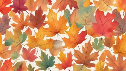 Colorful watercolor foliage background signaling the arrival of autumn generative ai