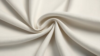 Fototapeta premium A close-up view of a textured white fabric silk with wavy patterns