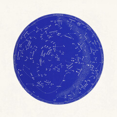 Constellations and Stars. Night Sky Map: March and April