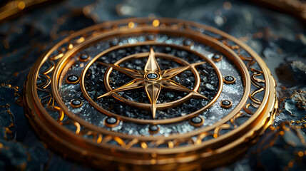 Obraz premium Golden Compass 3D Illustration