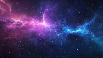 Cosmic Nebula with Stars and Galaxy   Abstract Space Background