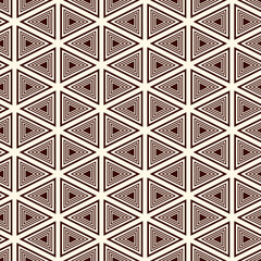 Contemporary grid pattern. Triangles motif. Repeated geometrical figures, lines ornament. Modern abstract background. Seamless surface design. Simple structure wallpaper. Digital paper, textile print.