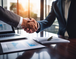 A close-up of a handshake over a successful business deal, with documents and a laptop in th (8).jpg