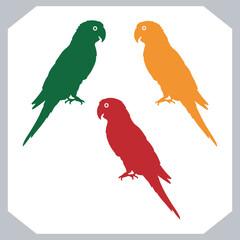 Parrot silhouette vector art illustration, bird parrot logo tropical bird logo icon