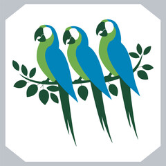 Parrot silhouette vector art illustration, bird parrot logo tropical bird logo icon