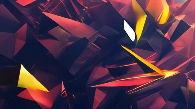Abstract geometric pattern in red, yellow, white, and black; suitable for modern backgrounds, textiles, packaging designs, and digital artworks.