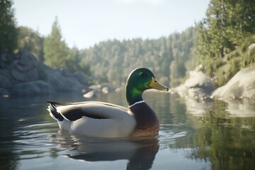 Fototapeta premium duck on the lake