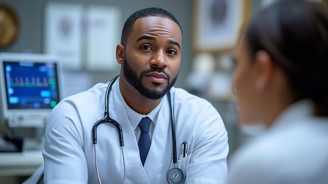 Nephrology nurse assisting dialysis patient in clinic medical equipment professional care supportive interaction clear results