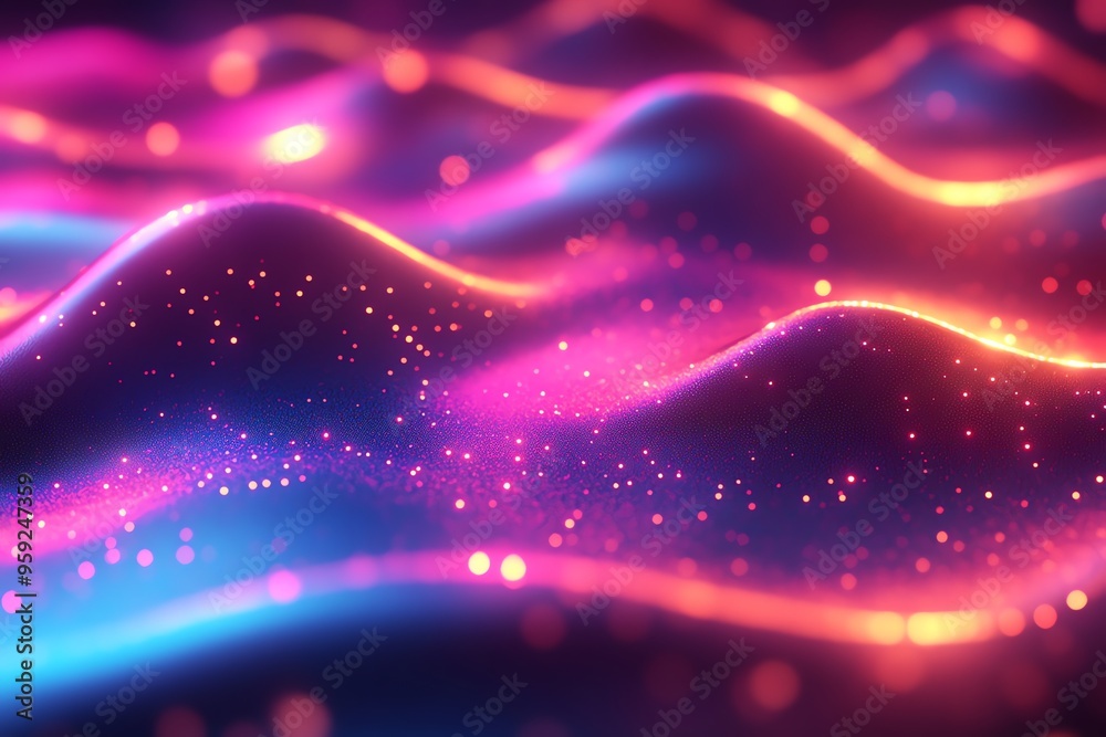 Poster abstract background with glowing lights.