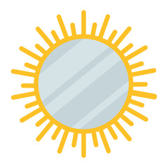 Sun-shaped decorative mirror in modern flat style Vector