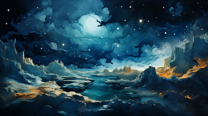 Obraz premium astarte.ai: Galactic Peaks