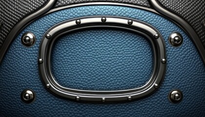 Blue Leather with Silver Trim and Circular Window