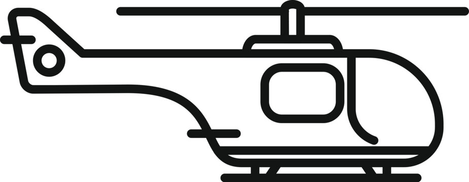 recommend clip art: Simple line art vector illustration of a helicopter flying through the air
