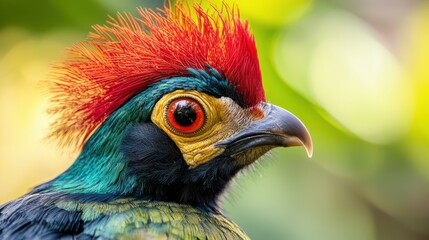 Colorful Tropical Parrot with Vibrant Feathers and Striking Details