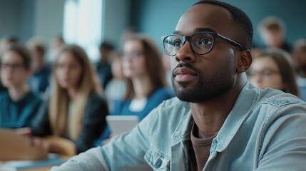 Obraz premium Educational Setting: Attentive Student in Classroom