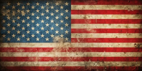 Grunge patriotic American flag background with distressed and vintage look , grunge, patriotic, American