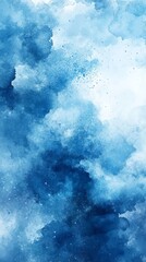 Obraz premium Abstract Blue Watercolor Background.