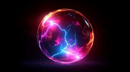 holographic energy sphere on black background