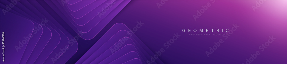 Wall mural abstract purple geometric shape overlay layer background with shiny lines. square shapes elements. m