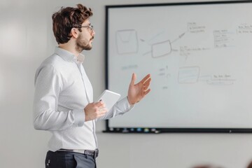 Man Presenting Data on Whiteboard