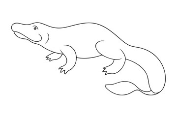 Single Line Drawing of a Platypus - Minimalist Vector Art Illustration