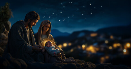 Christmas Jesus birth concept - Adoration of the Magi, Three Wise Men, Three Kings
