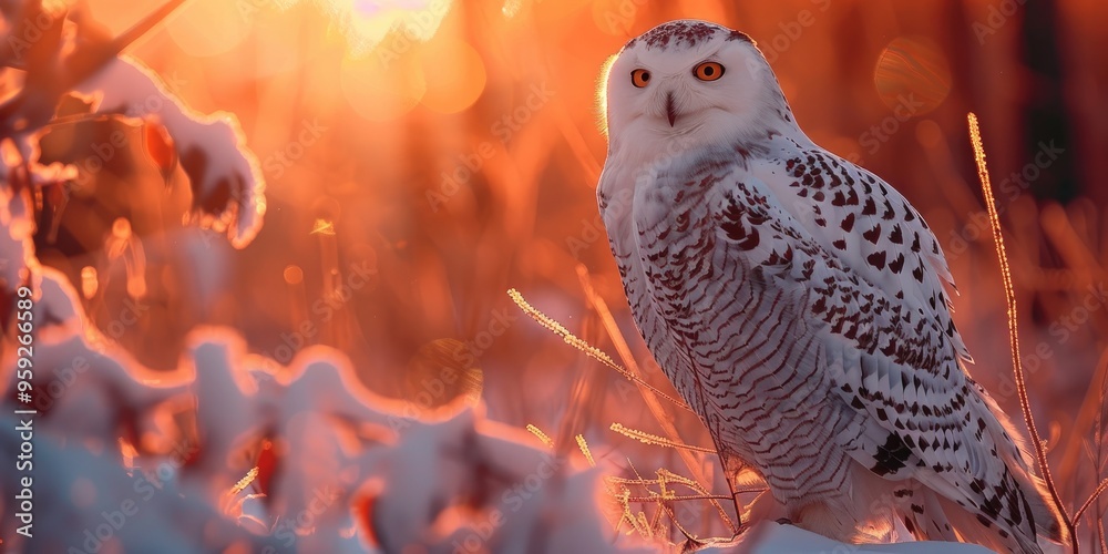 Sticker A Stunning Snowy Owl Appearance