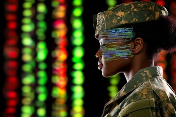 Cyber Warfare Soldier: Data on Face