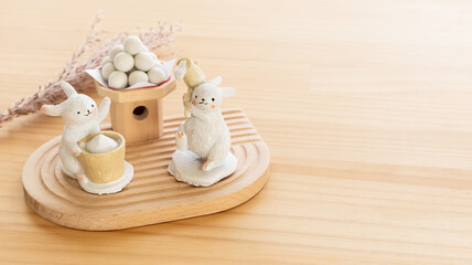 月見団子　ウサギ　お月見　十五夜　かわいい