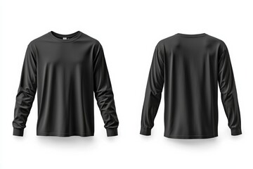 Black long sleeve tshirt mockup isolated created with Generative AI