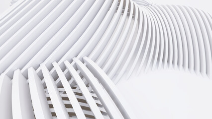 Naklejka premium Abstract Curved Shapes. White Circular Background.