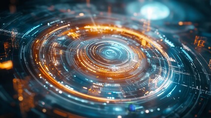 Abstract Futuristic Digital Technology Interface Background