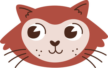 Kitten Face Hand Drawn