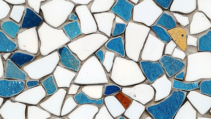 Ocean Blue and White Mosaic Tiles