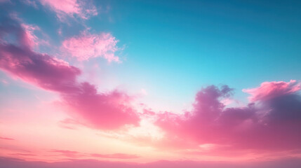 A beautiful gradient sky with soft pink and blue hues, creating serene atmosphere..
