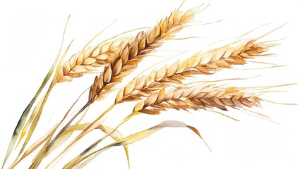 wheat ears isolated on white