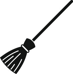 Simple vector icon of a witch's broom, perfect for projects related to halloween or cleaning