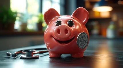 Piggy Bank with Stethoscope