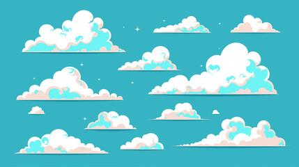 A vector illustration of different types of clouds