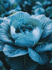 Obraz premium Vibrant Blue Florets of Lettuce