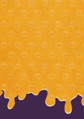 Dripping Skull Orange Purple Halloween Horror Design