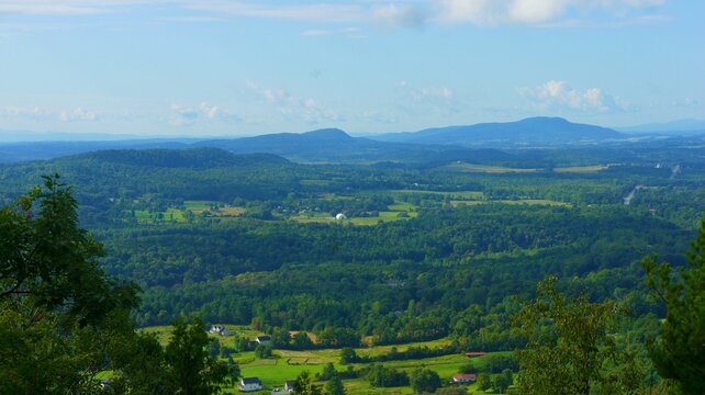 View from atop Mt. Philo in Charlotte, VT. In the distance, the Adirondacks can be seen.