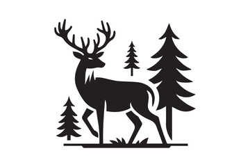 Deer silhouette vector illustration