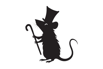 Rat silhouette vector illustration eps
